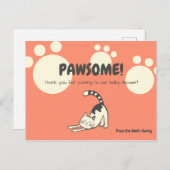 Cat Baby shower Dank u wel Briefkaart (Voorkant / Achterkant)