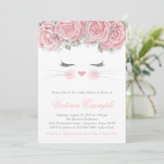 Cat Baby shower Kaart (Staand voorkant)