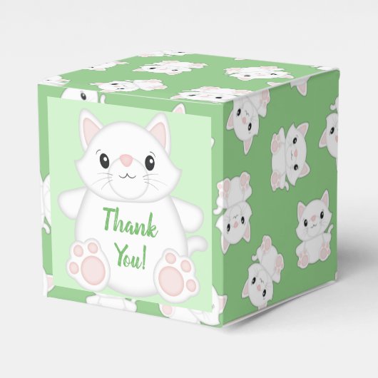 Cat Baby shower Kat Bedankdoosjes (Voorkant Zijde)