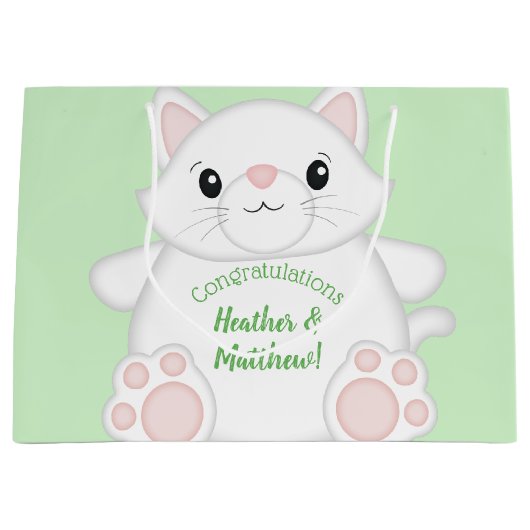 Cat Baby shower Kat Groot Cadeauzakje (Voorkant)