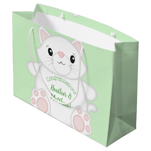 Cat Baby shower Kat Groot Cadeauzakje (Achterkant Gekanteld)