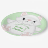 Cat Baby shower Kat Papieren Bordje (Gekanteld)