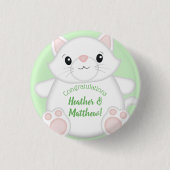 Cat Baby shower Kat Ronde Button 3,2 Cm (Voorkant)
