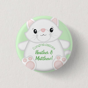 Cat Baby shower Kat Ronde Button 3,2 Cm
