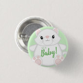 Cat Baby shower Kat Ronde Button 3,2 Cm (Voorkant /achterkant)