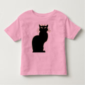 Cat Baby's Shirt Black Cat Art Toddler Shirt (Voorkant)