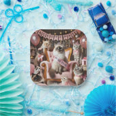 Cat Bachelorette Party in het roze thema Papieren Bordje (Feest)