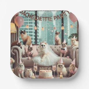 Cat Bachelorette Party in het roze thema Papieren Bordje