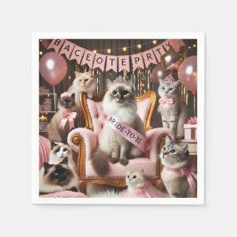 Cat Bachelorette Party in het roze thema Servet