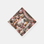 Cat Bachelorette Party in het roze thema Servet (Hoek)