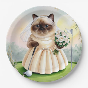 Cat Bachelorette Party over groen zetten Papieren Bordje