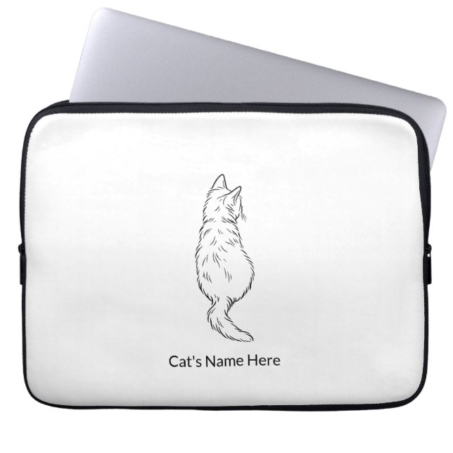 Cat Back View 13” Laptop Sleeve Personalized (Voorkant)