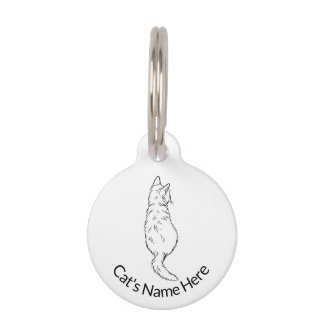 Cat Back View Round Pet Tag Personalized Huisdierpenning