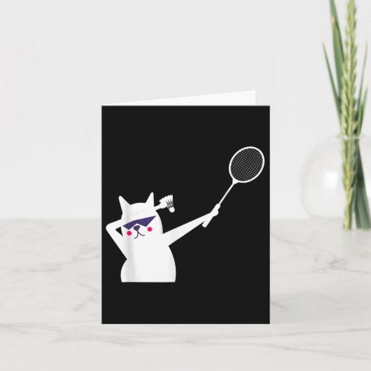 Cat Badminton Shuttle Voor Mannen Vrouwen Kinder Kaart (Voorkant)
