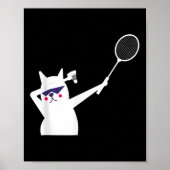 Cat Badminton Shuttle Voor Mannen Vrouwen Kinder Poster (Voorkant)