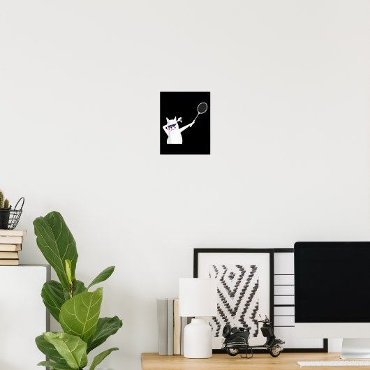 Cat Badminton Shuttle Voor Mannen Vrouwen Kinder Poster (Thuiskantoor)