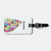 Cat Bag Label Cute Pastel Bagagelabel (Voorkant horizontaal)