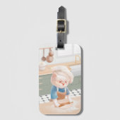 Cat Baker Baby - Gezellige ochtendkneden Bagagelabel (Voorkant (verticaal))