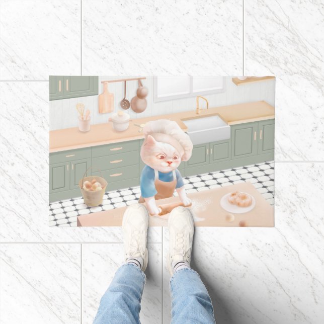 Cat Baker Baby - Gezellige ochtendkneden Deurmat (Binnen)