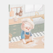 Cat Baker Baby - Gezellige ochtendkneden Fleece Deken (Voorkant)