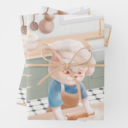 Cat Baker Baby - Gezellige ochtendkneden Inpakpapier Vel (In situ)