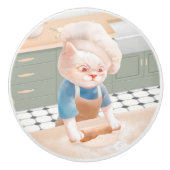 Cat Baker Baby - Gezellige ochtendkneden Keramische Knop (Voorkant)