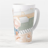 Cat Baker Baby - Gezellige ochtendkneden Latte Mok (Rechterhoek)