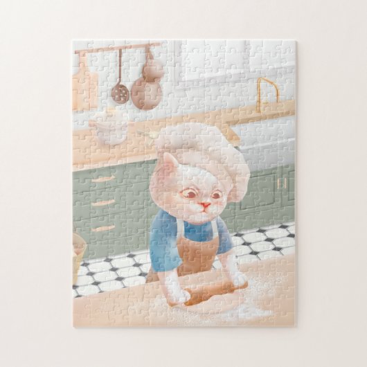 Cat Baker Baby - Gezellige ochtendkneden Legpuzzel (Verticaal)