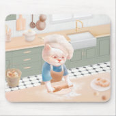 Cat Baker Baby - Gezellige ochtendkneden Muismat (Voorkant)