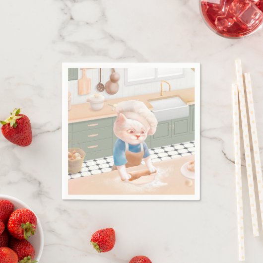 Cat Baker Baby - Gezellige ochtendkneden Servet (Insitu)