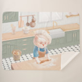 Cat Baker Baby - Gezellige ochtendkneden Sherpa Deken (Voorkant (horizontaal))