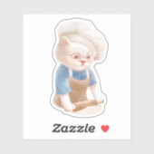 Cat Baker Baby - Gezellige ochtendkneden Sticker (Vel)
