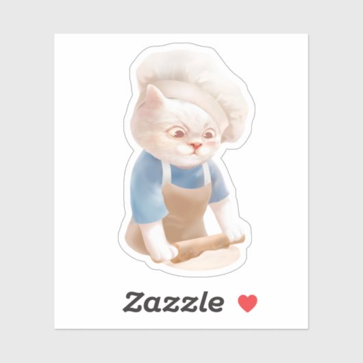 Cat Baker Baby - Gezellige ochtendkneden Sticker (Vel)