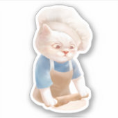 Cat Baker Baby - Gezellige ochtendkneden Sticker (Voorkant)
