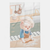 Cat Baker Baby - Gezellige ochtendkneden Theedoek (Verticaal)