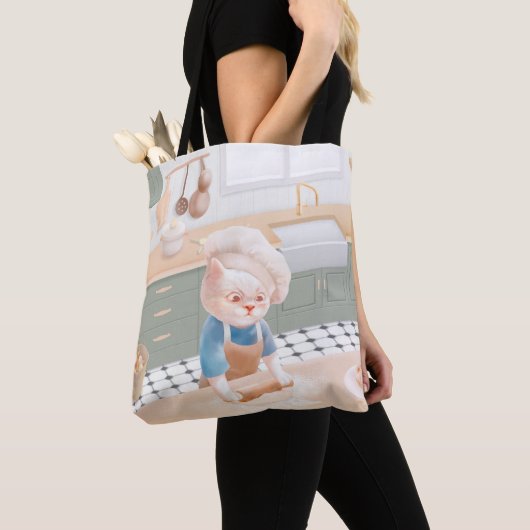 Cat Baker Baby - Gezellige ochtendkneden Tote Bag (Dichtbij)