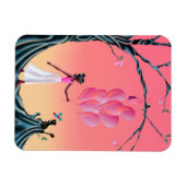 Cat & Ballerina bij zonsondergang Tree Magneet (Horizontaal)