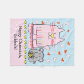 Cat Ballerina Fleece Blanket (Voorkant (Horizontaal))
