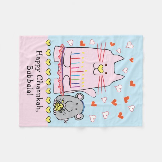 Cat Ballerina Fleece Blanket (Voorkant (Horizontaal))