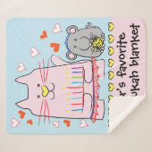 Cat Ballerina Sherpa Blanket/Medium Deken (Voorkant (horizontaal))