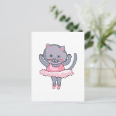 CAT BALLET DANCER BRIEFKAART (Staand voorkant)