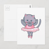 CAT BALLET DANCER BRIEFKAART (Voorkant / Achterkant)