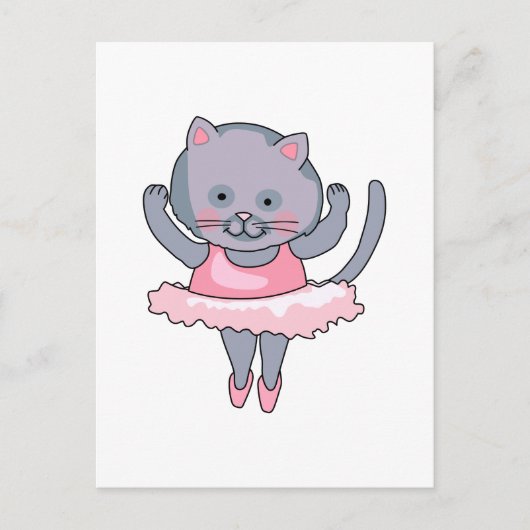 CAT BALLET DANCER BRIEFKAART (Voorkant)