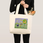 Cat Balloon Grote Tote Bag (Voorkant (product))