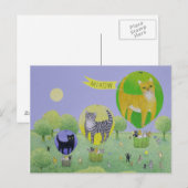 Cat Balloon Race Briefkaart (Voorkant / Achterkant)