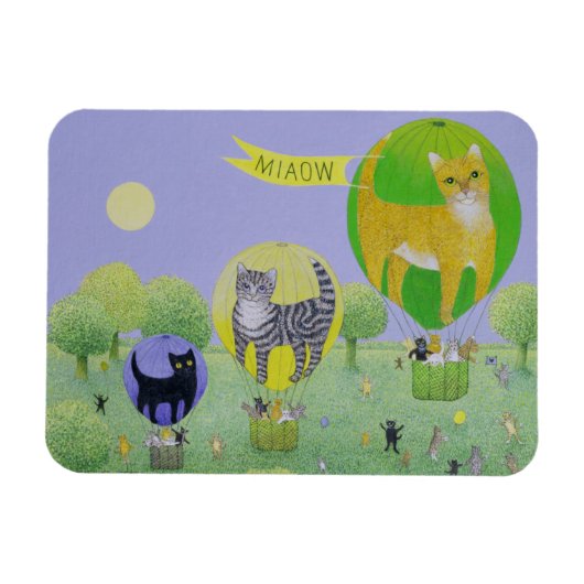 Cat Balloon Race Magneet (Horizontaal)