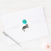 Cat Balloon Ronde Sticker (Envelop)