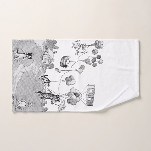 Cat Balloon Trip, Louis Wain Bad Handdoek (Handdoek)