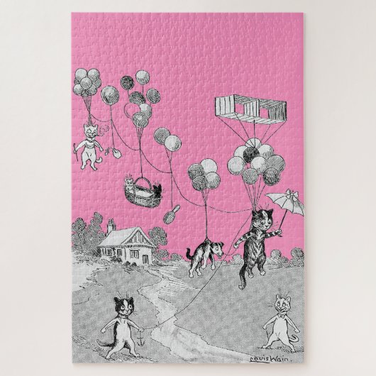 Cat Balloon Trip, Louis Wain Legpuzzel (Verticaal)