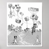 Cat Balloon Trip, Louis Wain Poster (Voorkant)